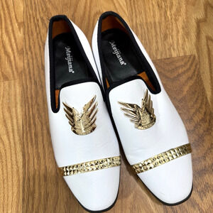 MEIJIANA Loafers Men Luxury Wedding Dress Shoes Fashion White Size 8